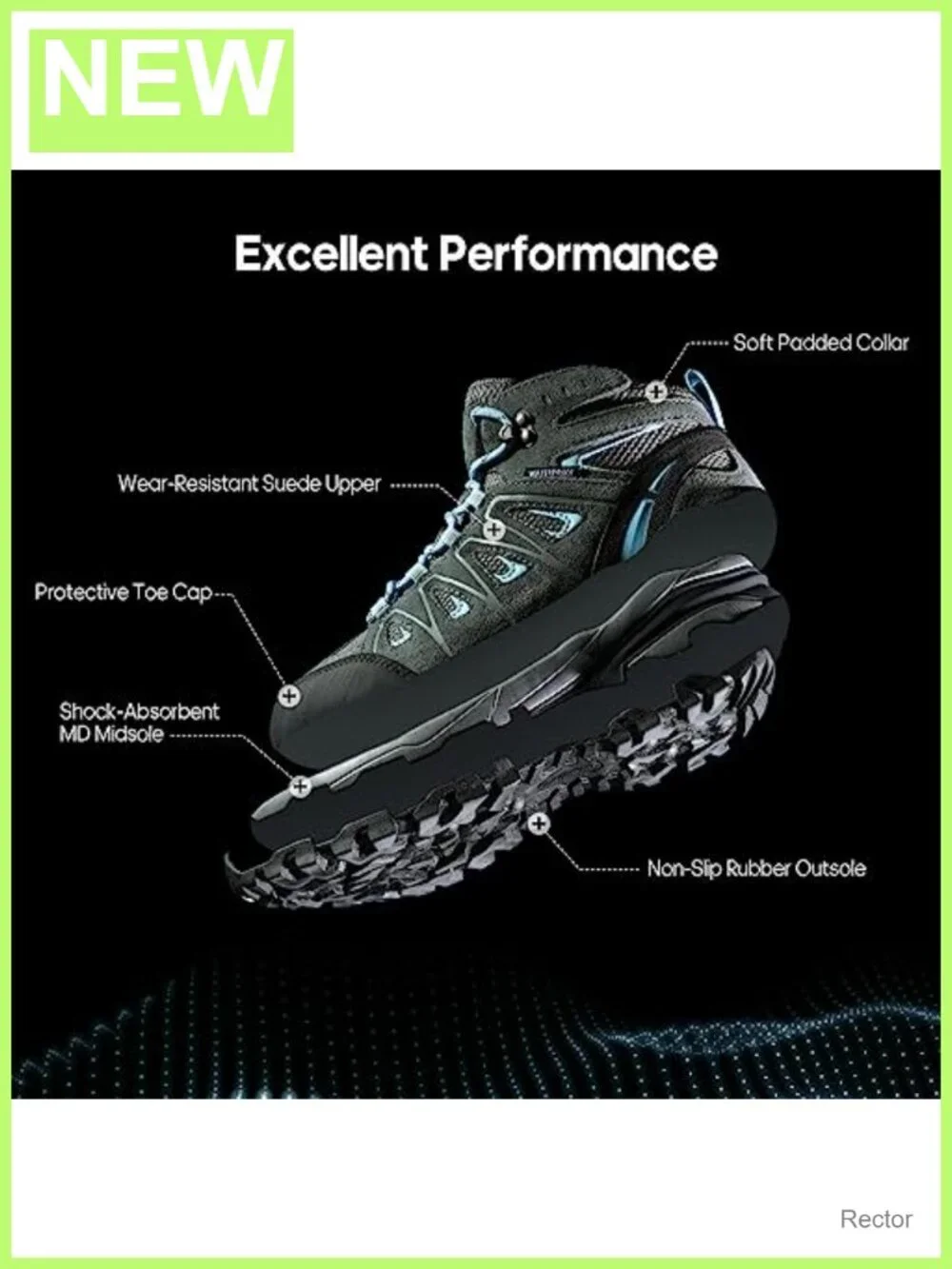 Women's Waterproof Hiking Boots Suede Leather Ankle Boots Lightweight Durable